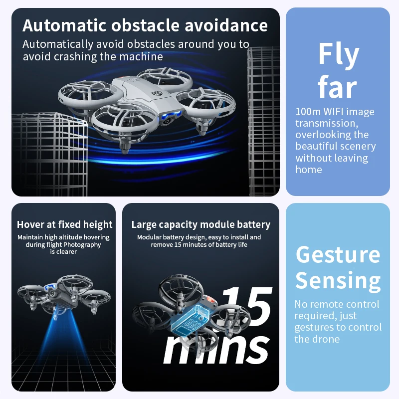 Mini Drone Selfie Poche 6K HD Caméra Pliable avec Double Batterie