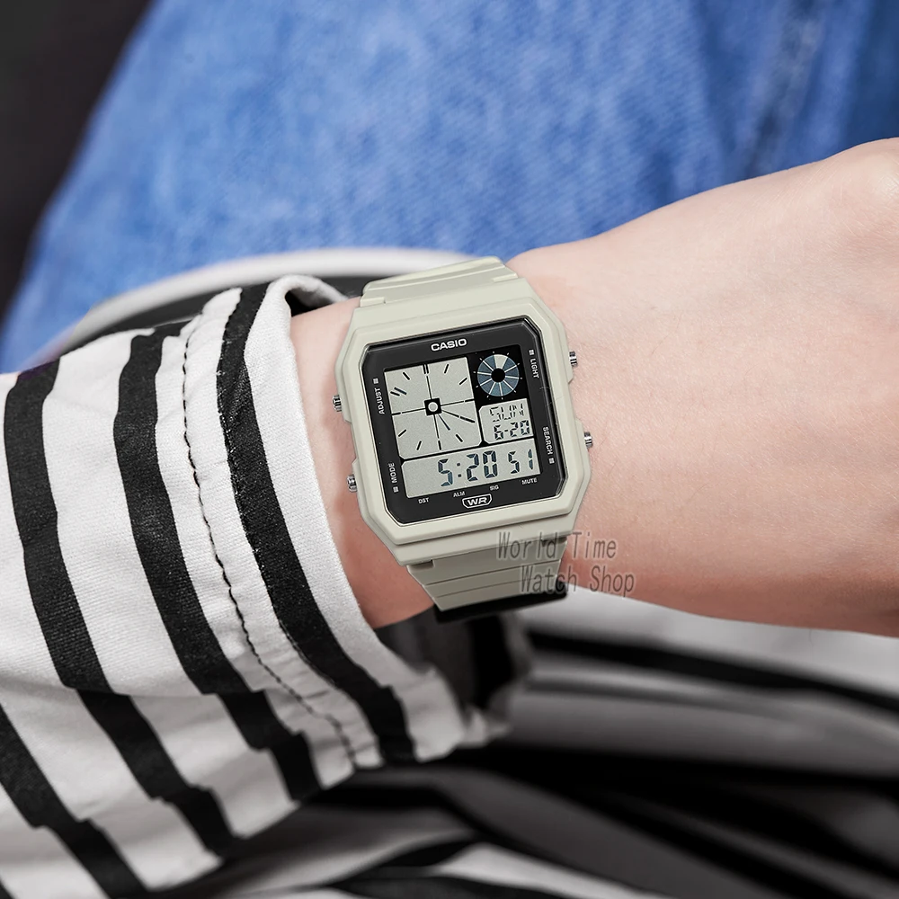 ساعة يد كوارتز مقاومة للماء من Casio ، شاشة مزدوجة...