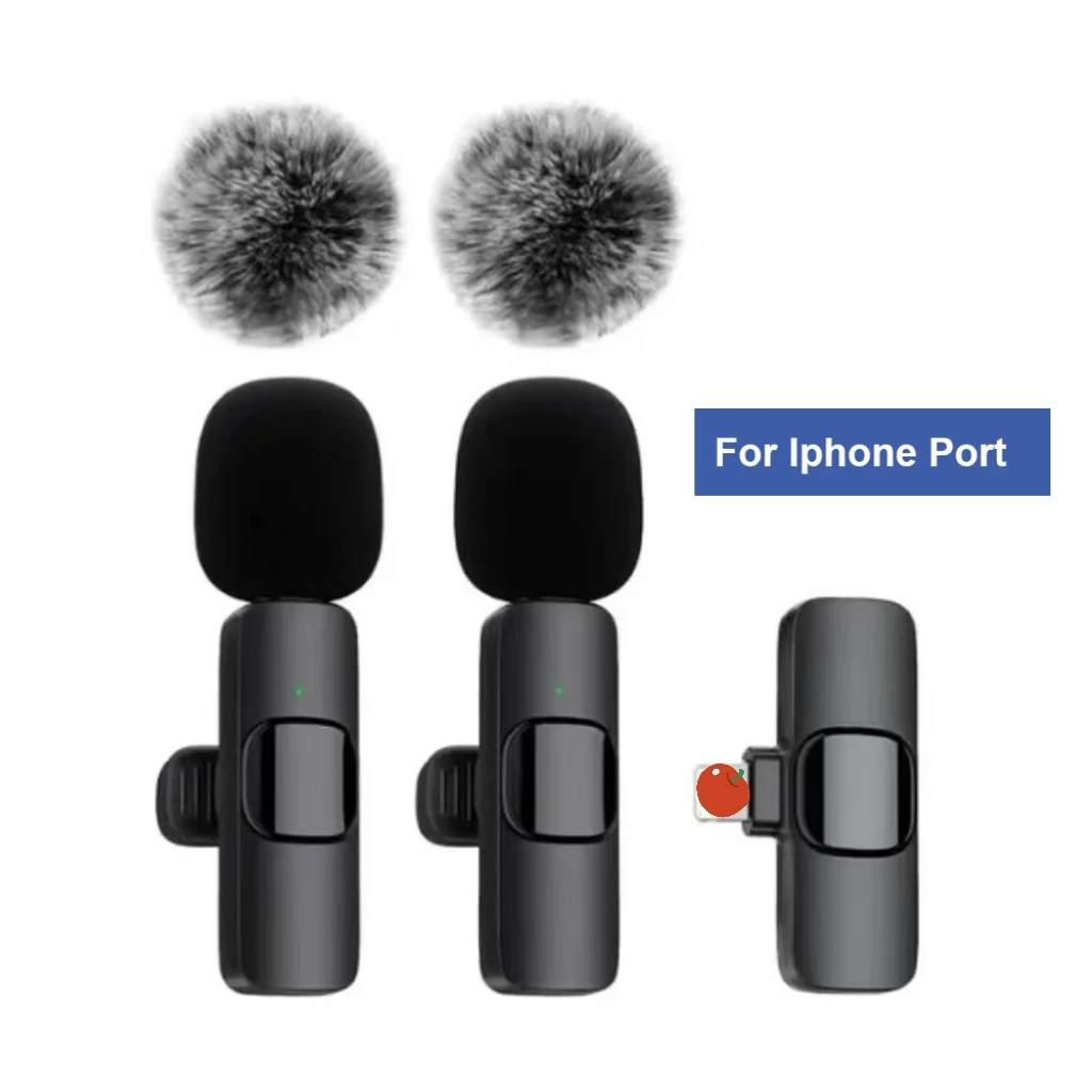 รูปสินค้า ไมโครโฟนไร้สายคุณภาพสูง หนีบปกเสื้อ ลดเสียงรบกวน สำหรับ iPhone และ Android