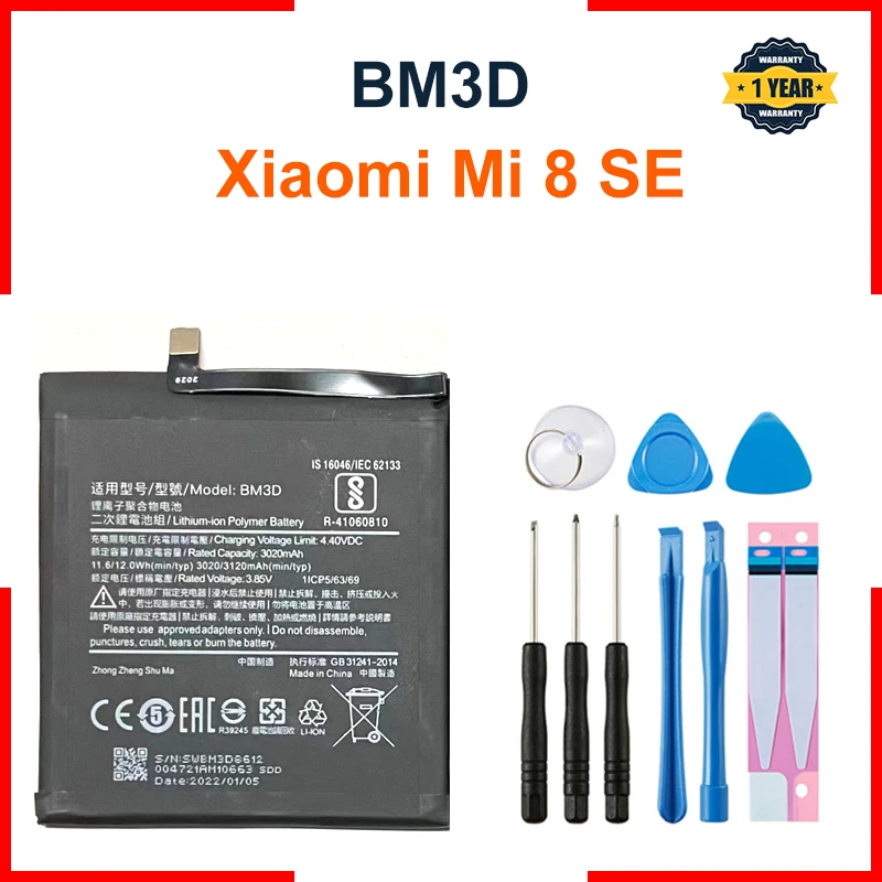 Xiao-mi-100-Orginal-BM3D-3020mAh-Battery-For-Xiaomi-Mi-8-SE-Mi8-SE ...