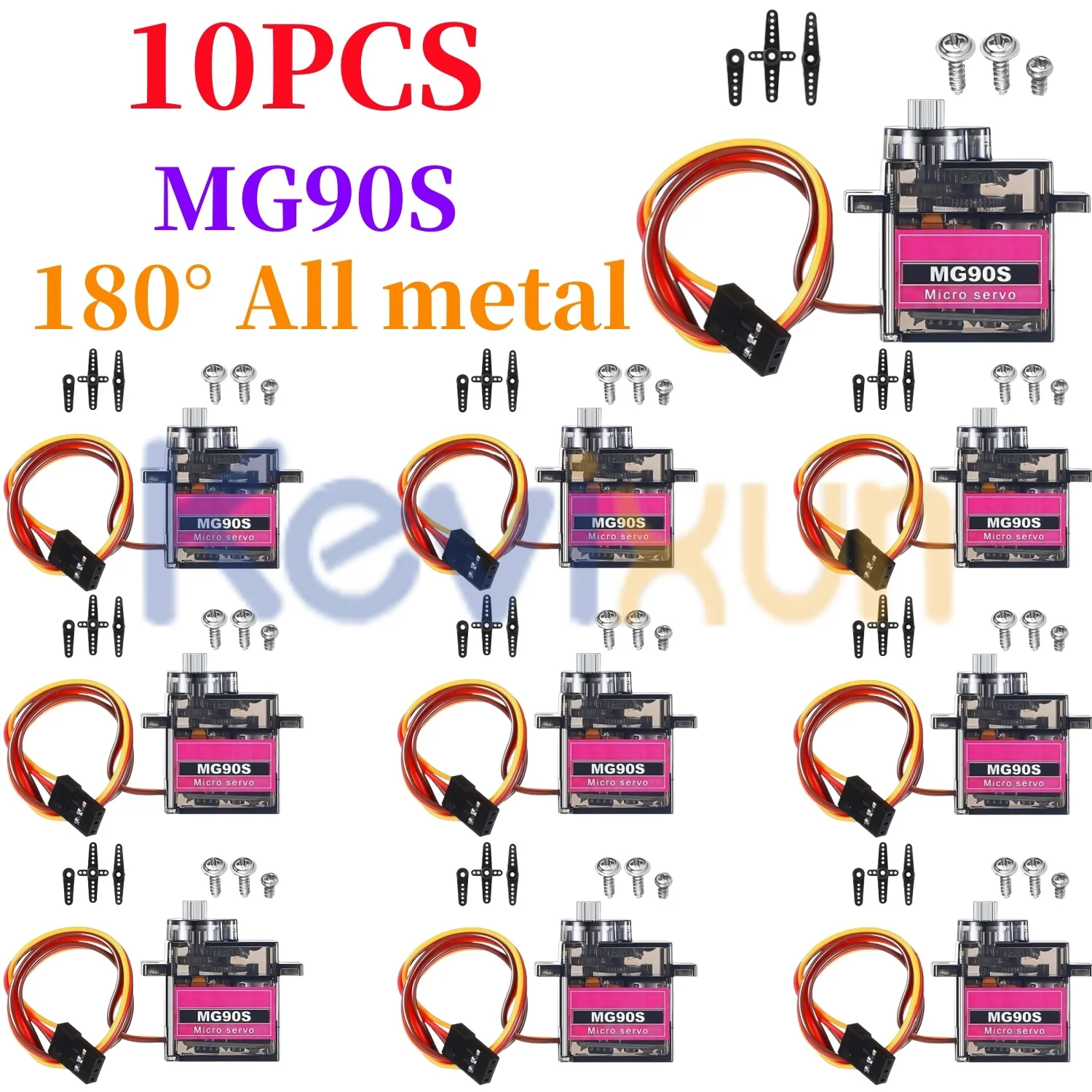 MG90S Servo 2/5/10 Pcs All Metal Gear 9g SG90 Upgraded Version For Helicopter Plane Boat Car Trex 450 RC Robot 180 360 Degree image 7