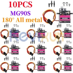 Premium All - Metal Gear Micro Servo Pack - Enhanced Performance for RC Models and Robotics (10pcs 180 Degree)