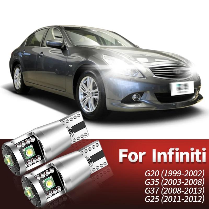 

2pcs T10 LED Clearance Side Marker Parking Lights Bulbs W5W For Infiniti G20 G25 G35 G37 Q45 Q60 Q70 Q40 QX4 QX50 QX56 QX60 QX80