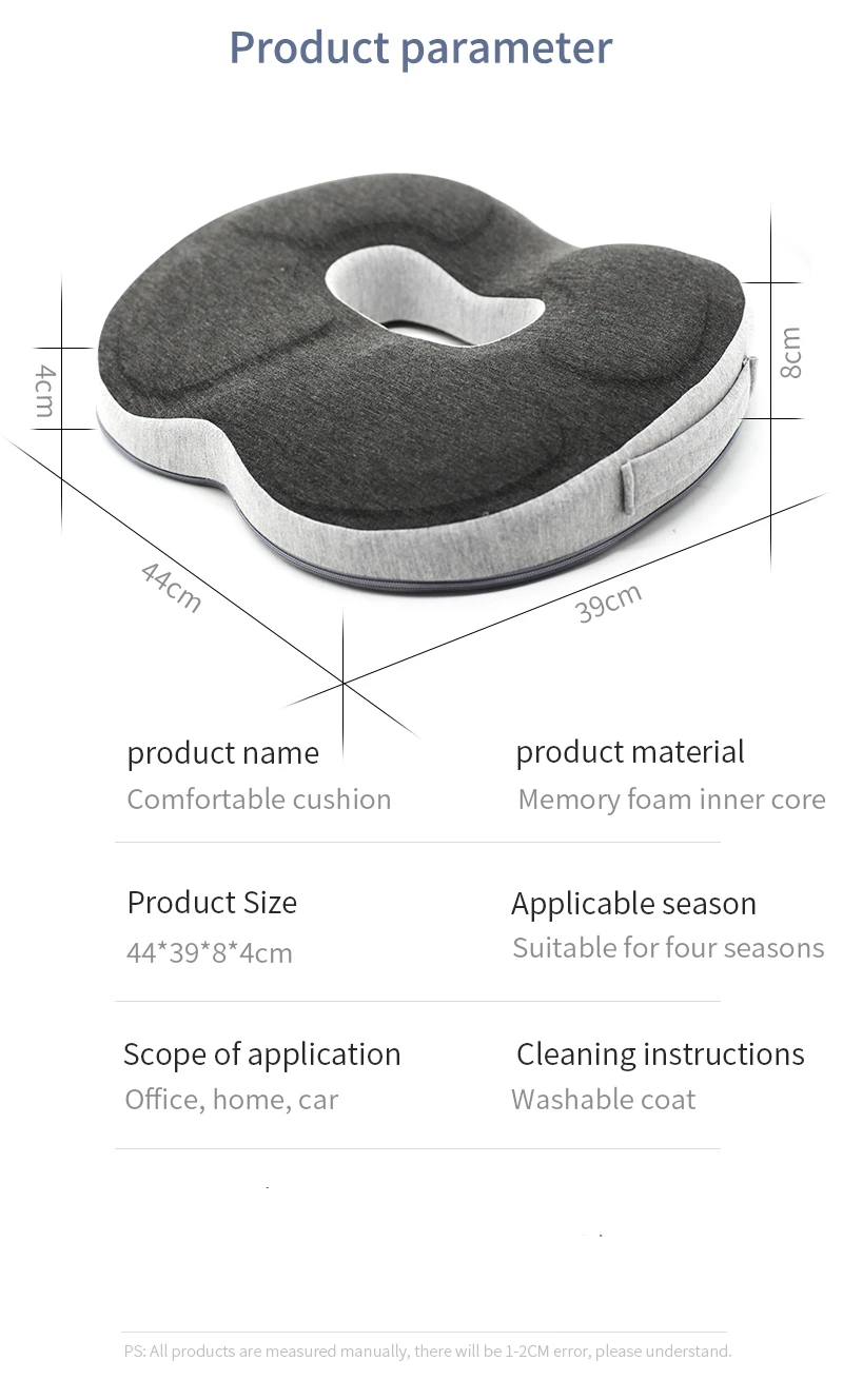 3D Orthopedic Seat Cushion Memory Foam Breathable Office Cushion Tailbone Waist Pain Relief Protect Lumbar Cushion Home Car Seat