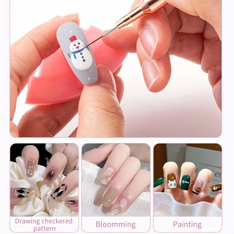 5pcs Nail Art Brush Set Detailer Striping Brush Fine Line Pens UV Gel Polish Painting Manicure Tools