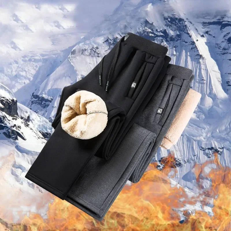 2024 New Men Winter Warm Thicken Fleece Sweatpants Cargo Pants Mens Joggers Outdoor Overalls Pants Cotton Trousers Male 8XL