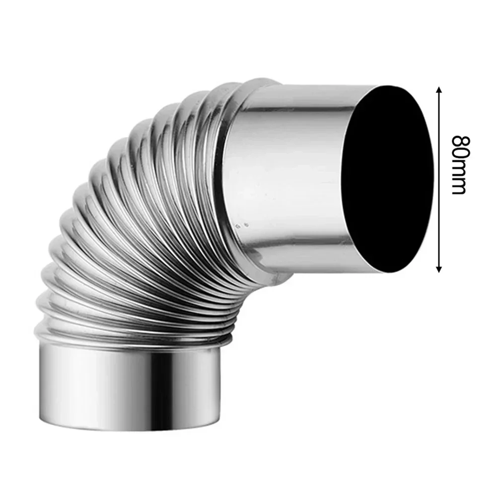 Elbow Chimney Pipe Stainless Steel Multi Flue Stove Pipe Outdoor Camping Chimney Liner Heater Exhaust Connector For Duct Pipe Connector