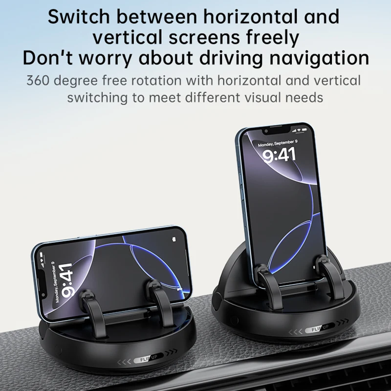 Enhanced Car Dashboard 360-Degree Rotating Phone Holder with Parking Number Plate, Adjustable Dual-Use Design