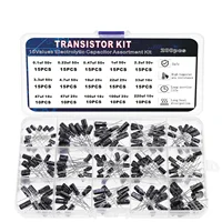 200pcs/lot Electrolytic Capacitor Assortment Kit - 15 Values (10V, 16V, 25V, 50V) 0.1uF-220uF - Includes 0.22uF, 2.2uF, 100uF