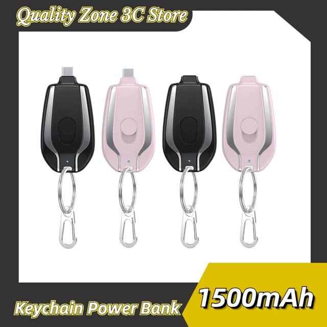 1500mah Keychain Power Banks Wireless Mini Emergency Power Bank Type C Ultra-Compact Charger Backup Power Bank Phone Accessories 1