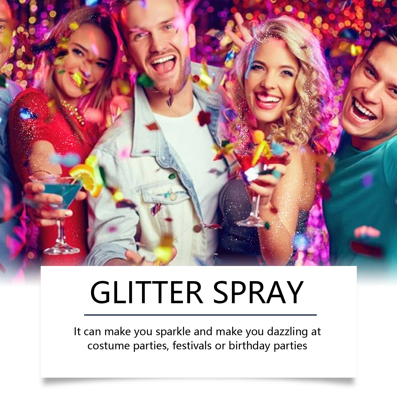 Stage & Festival Glitter Spray - Hair & Body Highlight Sparkling Formula, Ideal for Party Carnival & Holiday Atmosphere