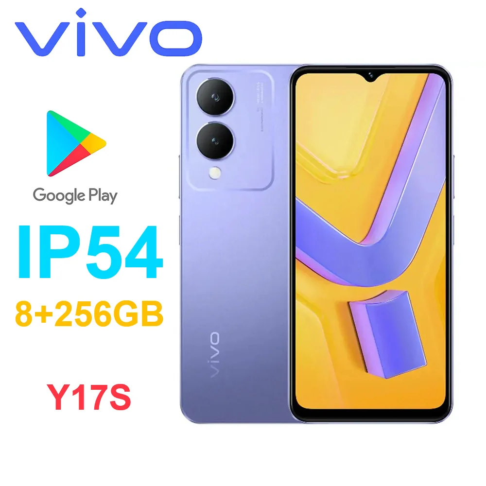 새로운 비보 Y17s 5G 휴대폰 글로벌 HD 화면 50MP HD 카메라 오래가는 배터리 듀얼심 대기 5G 휴대폰