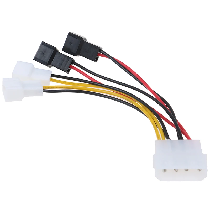 1pc 4-Pin Molex to 3-Pin fan adapter connector 12v*2/ 5v*2 computer cooling fan cables for CPU PC case cable power cable adapter converter cable