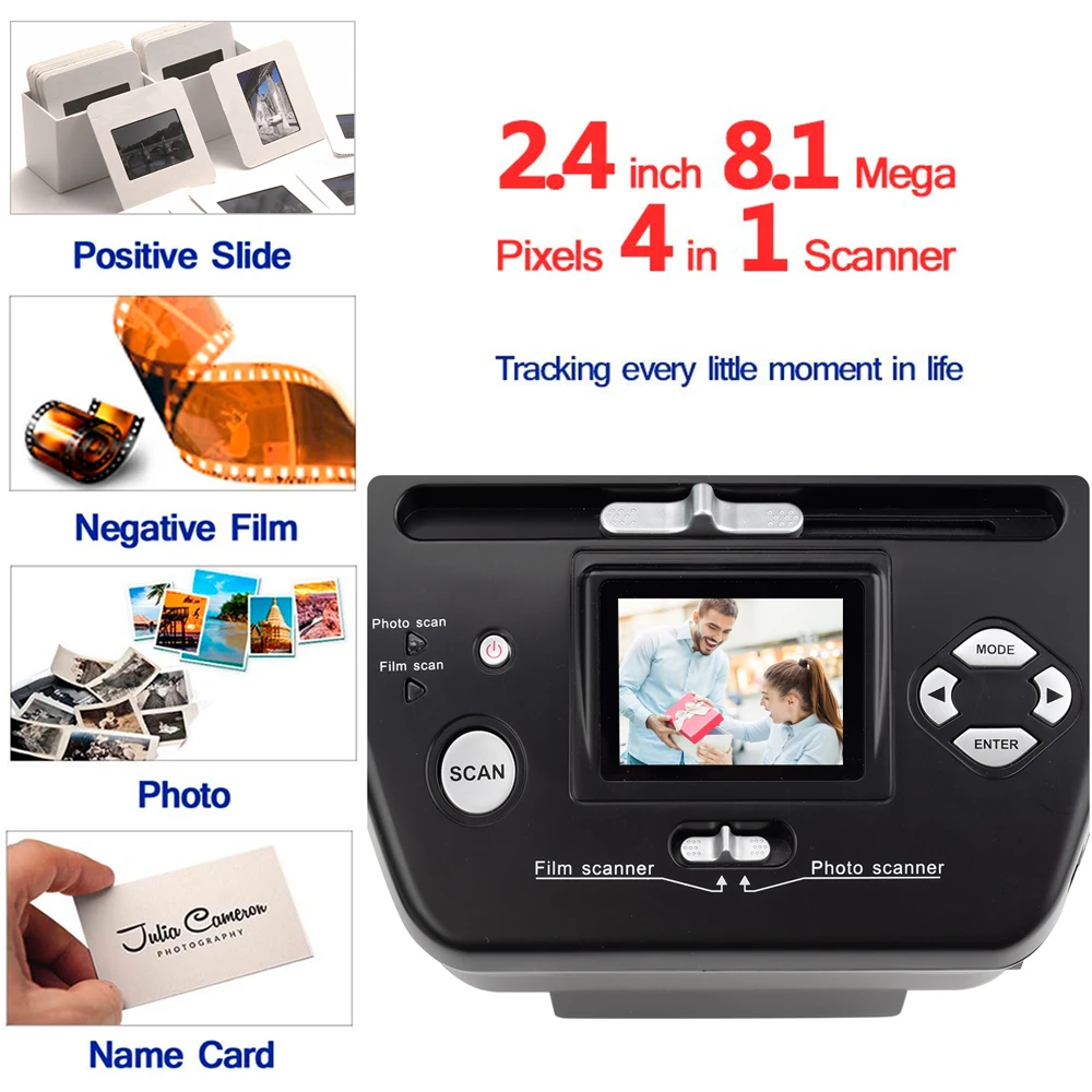 DIGITNOW All-in-One High Resolution 16MP Film Scanner, with 2.4 LCD Screen  Converts 35mm/135slides&Negatives Film Scanner Photo, Name Card, Slides and  Negatives for Saving Films to Digital Files-Photo and Film Scanner-DIGITNOW!