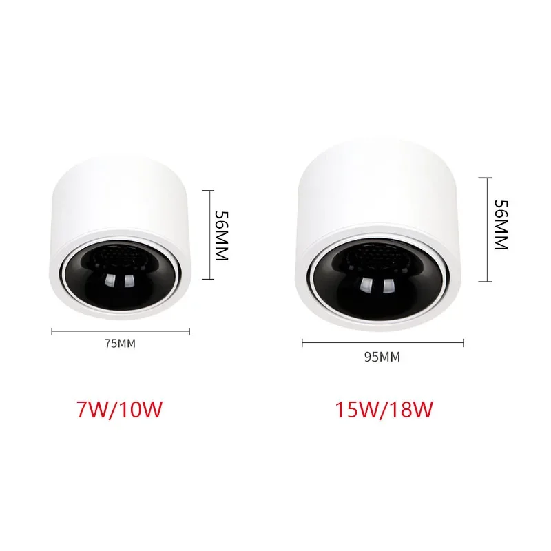Description Picture 3 of itemSurface Mounted 30 Degree Adjust Dimmable LED COB Ceiling 7W 10W 15W 18W Downlight Lamp Background Spot Light For Home Indoor