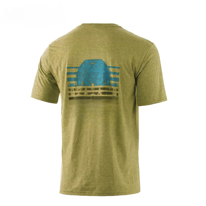 Outdoor Men Short Sleeve T Shirt Fish Apparel UPF50 Sun Protection Wear Breathable Hooded Angling Clothing