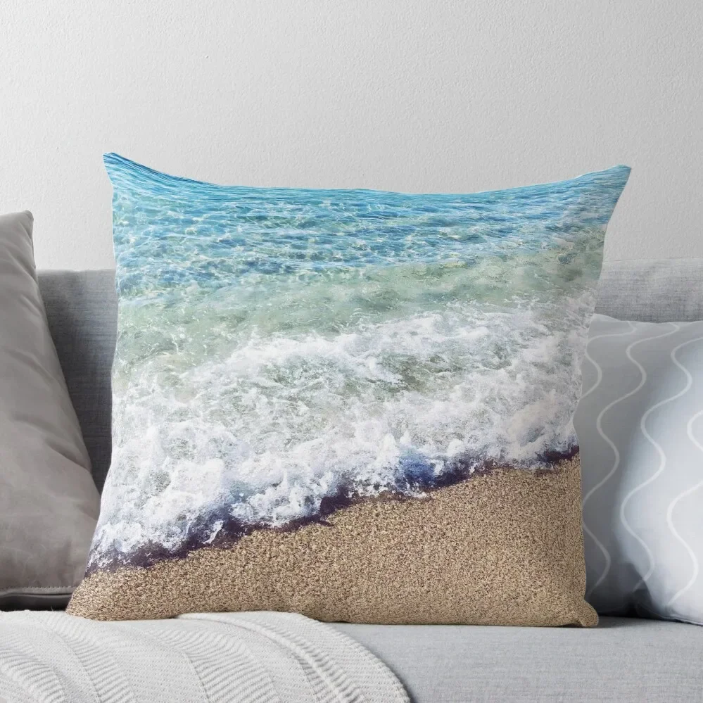 

Ocean Blue Shore Waves Throw Pillow Ornamental Pillow Luxury Pillow Case