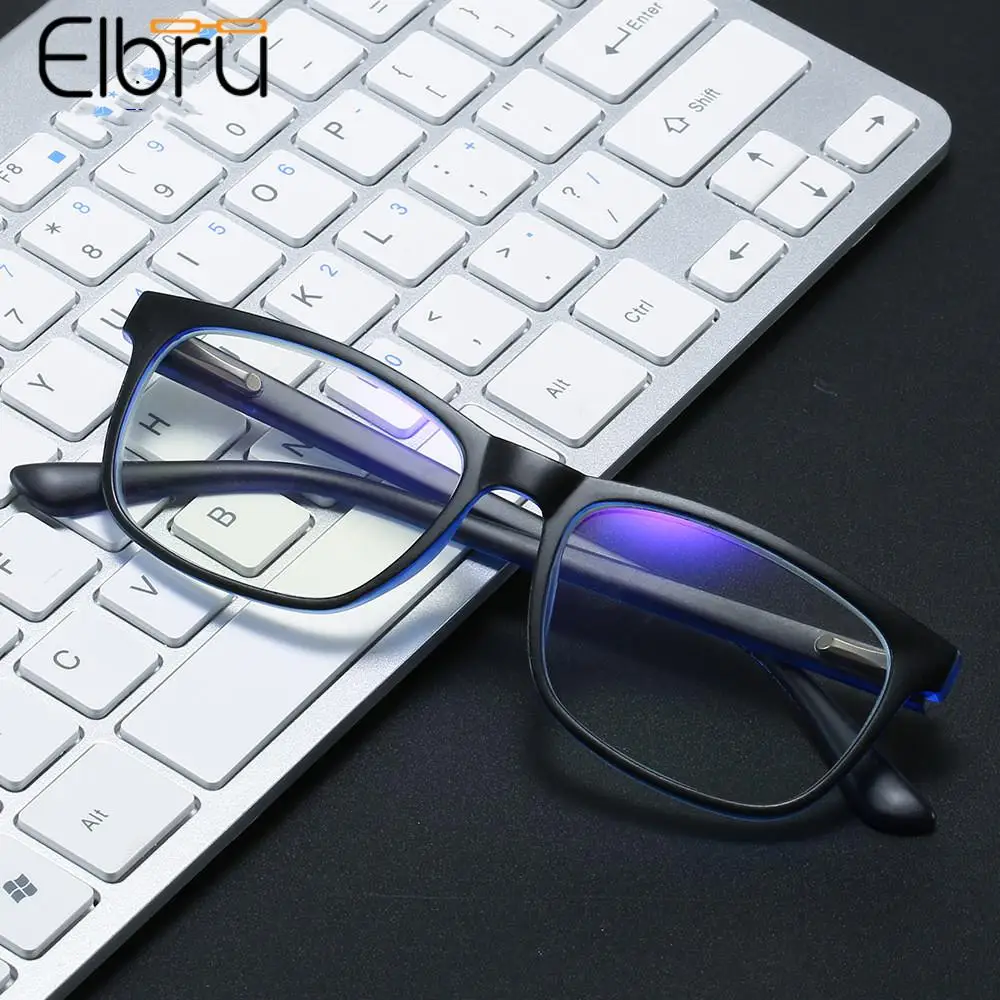

Elbru Fashion Anti Blue Light Reading Glasses Women Sqaure Frame Presbyopia Eyeglasses Men Computer Hyperopia Eyewear Spectacles