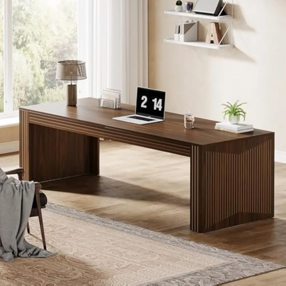 79-Inch Extra Long Desk, Two Person Desk Double Desk for Home Office, Wooden Long Computer Desk, Writing Table Study Desk for O 3