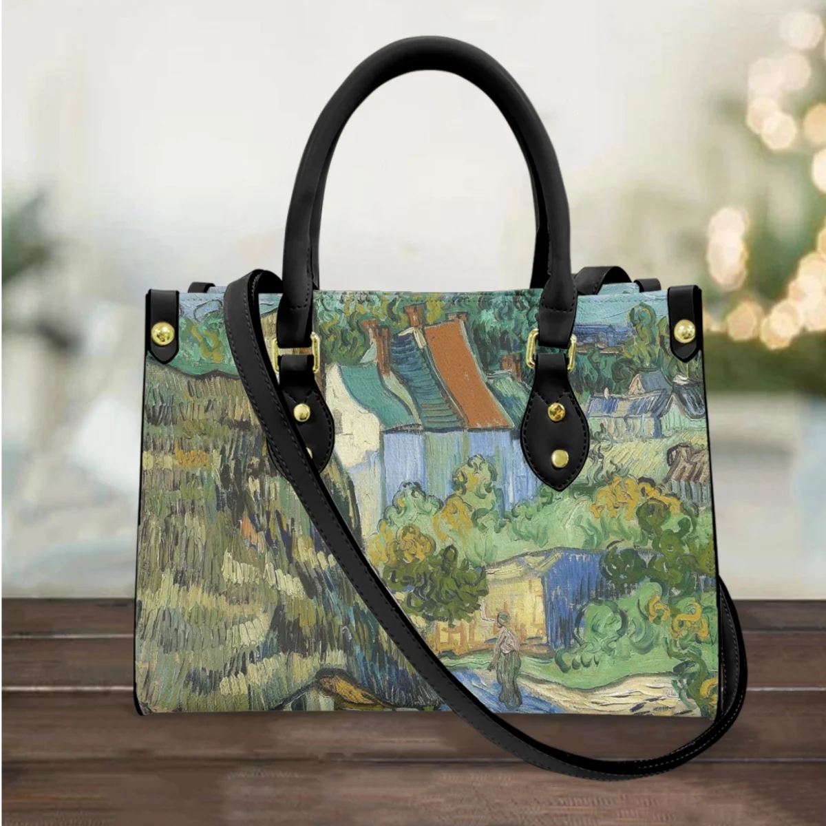 FORUDESIGNS Painting Van Gogh Design Handbag Women Luxury Leather Hand Bag Female Cosmetic Organizer Shopping Bag Gift For Lover