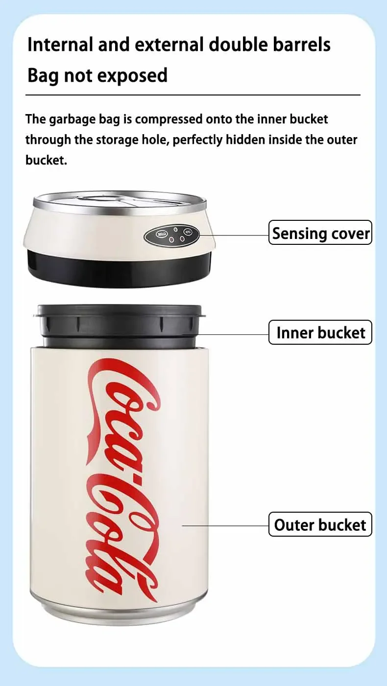 Smart Kitchen Waste Bins Creative Automatic Induction Opening Lid Trash Can Living Room Bedroom Cleaning Tools Accessories