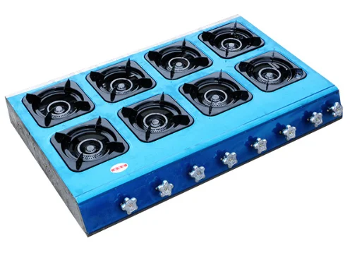Lyroe Professional Export Lightweight Blue Stainless Steel Household Desktop Eight-burner Gas Stove