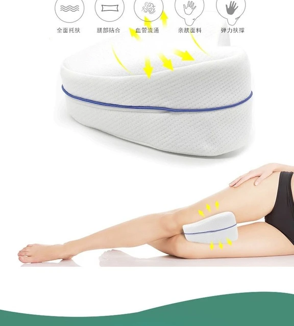 Back Hip Body Joint Pain Relief Thigh Leg Orthopedic Sciatica Pad Cushion Home Memory Foam Cotton Leg Pillow, White