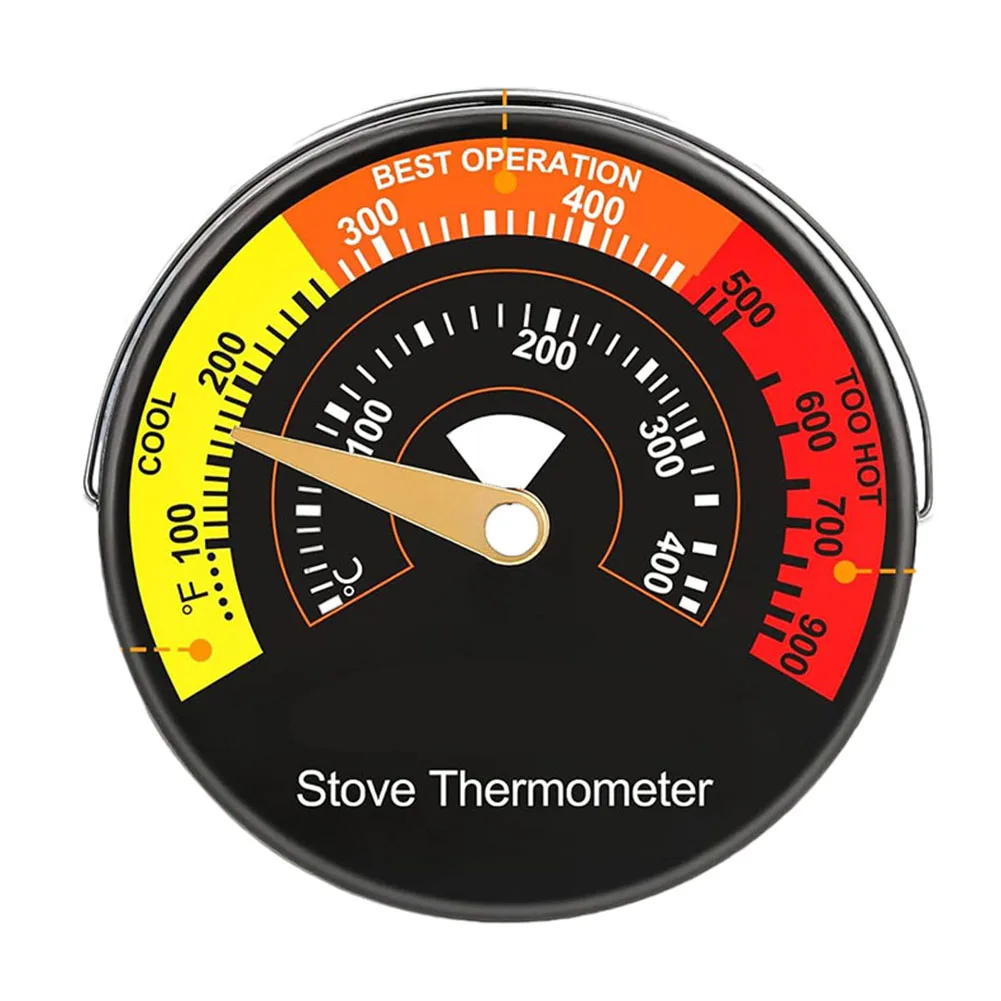 Fireplace Fan Efficient Monitoring Solution with Aluminum Alloy Induction Stove Thermometer Oven Magnetic Dial