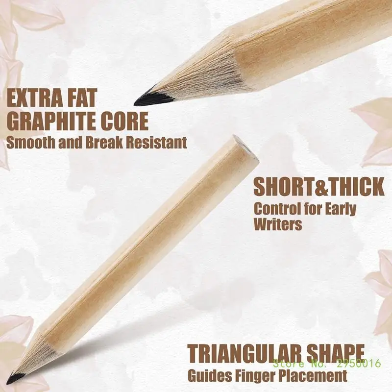 골프 연필 하프 펜슬, 사전 샤프닝 라운드 우드 미니 펜슬, 학교 교실 신부 결혼식 사무용품, 50 개