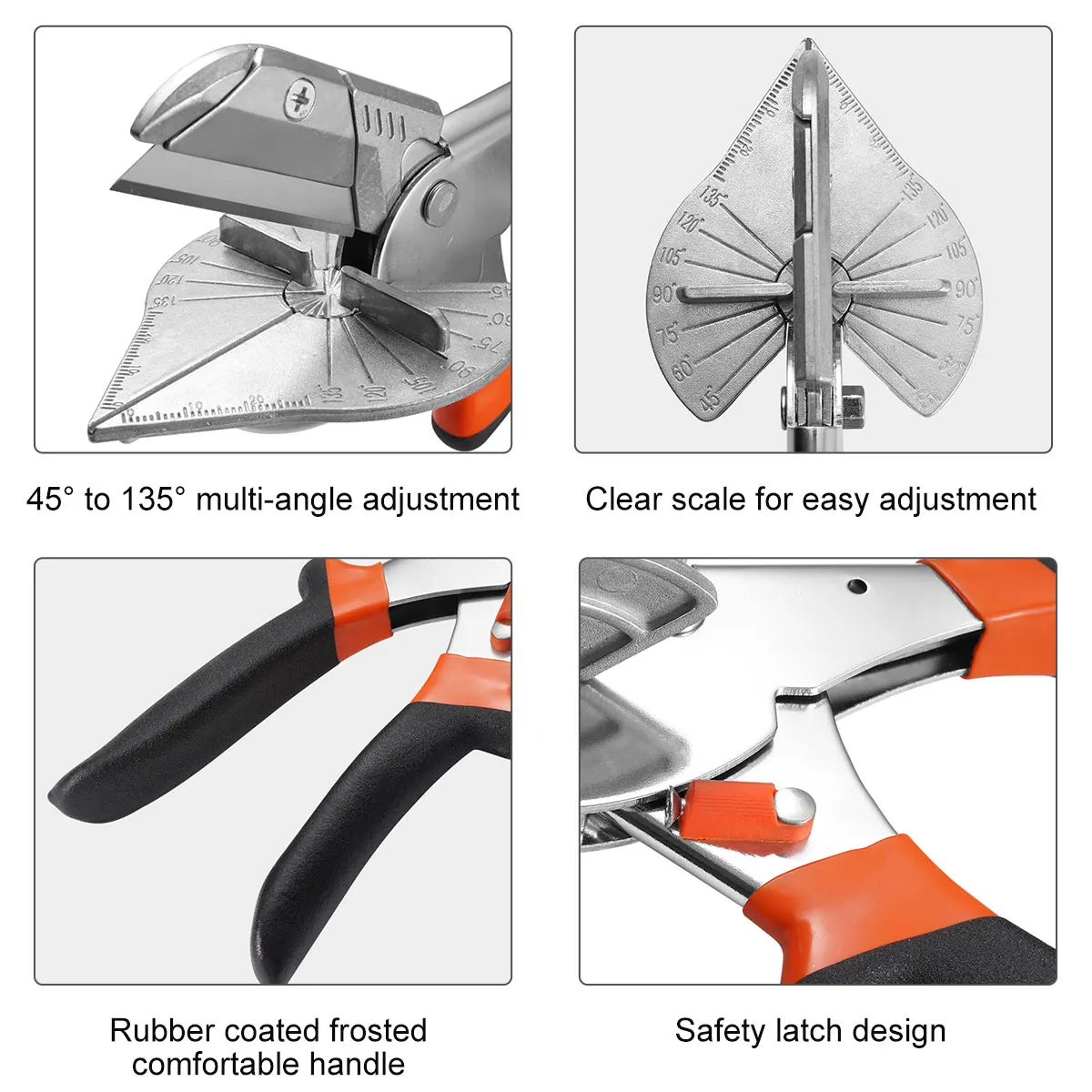 Scissors Cutter Multi Angle Miter Shear Cutter Adjustable 45-135 Degree Scissors with Blades Hand Cutting Tools For Miter Jobs 5