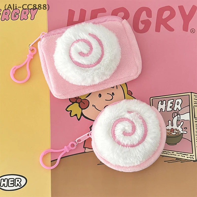〔CC〕| Cute Kamaboko Cartoon Girl Heart Coin Purse Plush Earphone Bag Coin Organizer Pouch Backpack Charms 3