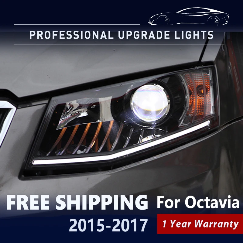 

Car Styling Head Lamp for Skoda Octavia Headlights 2015-2017 Octavia LED Headlight DRL Hid Bi Xenon Auto Accessories