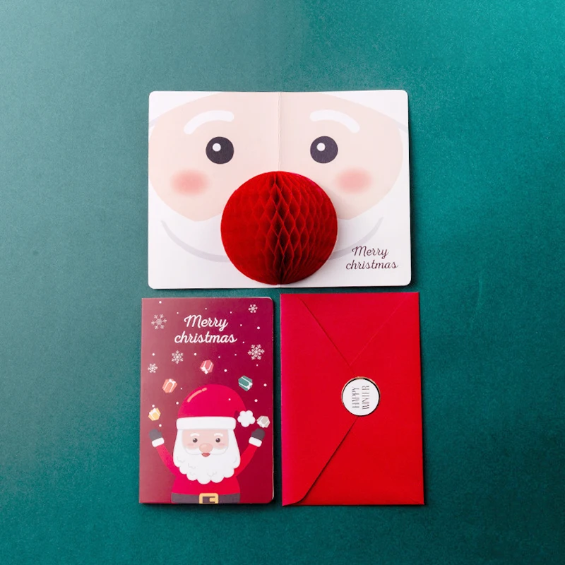 3D Pop-Up Christmas Greeting Cards with Santa Claus Design – Merry Xmas and Happy New Y... - SKU PGC01523 - UGI Packaging