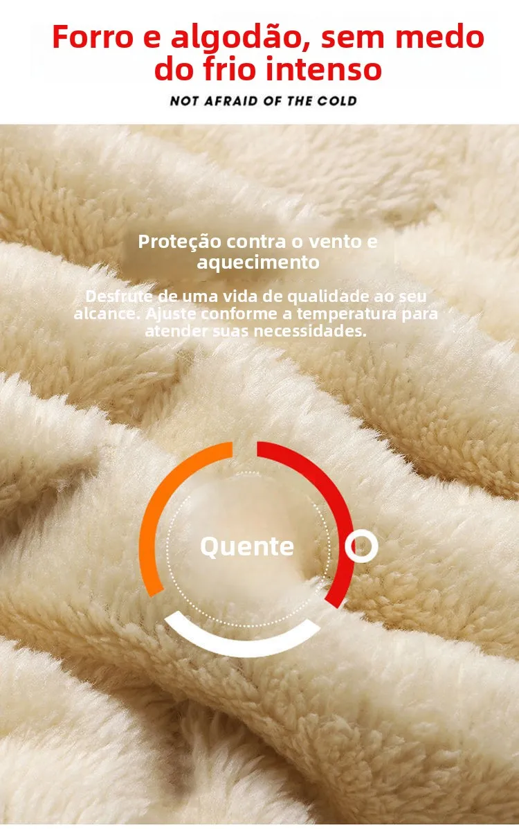 Jaqueta Masculina de Algodão Forrada com Lã Grossa