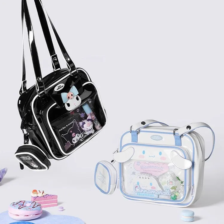 

Новинка, милый плюшевый рюкзак Sanrio Cinnamoroll Kuromi в стиле аниме, железная Сумочка на плечо с косым пролетом, В Стиле Лолита, подарок для девушки