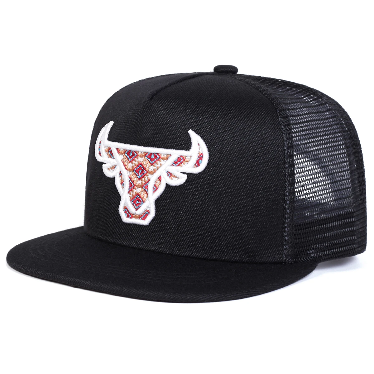 Unisex Hip-Hop Ox Head Embroidery Baseball Cap - Adjustable Sunscreen Hat for Spring Summer Outdoor Use