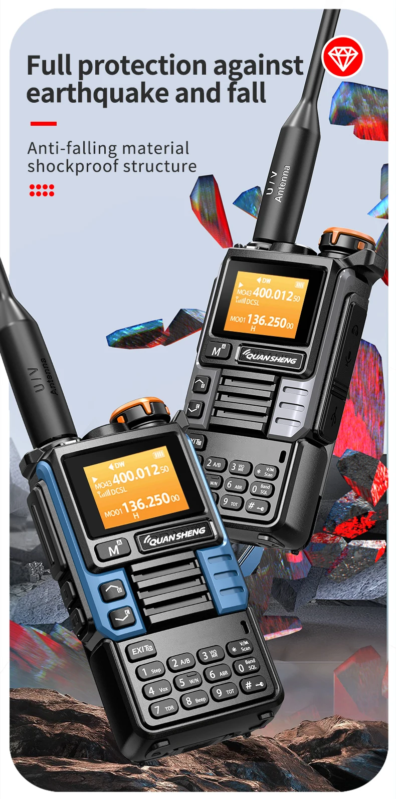 Quansheng UV-K6 Walkie Talkie 5W Air Band Radio Tyep C Charge UHF VHF DTMF FM Scrambler NOAA Wireless Frequency Two Way CB Radio