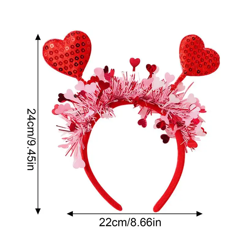 Heart Headpiece Heart Hair Accessories Valentines Day Headband Hair Hoop Photo Props Valentines Headband For Lovers Wives