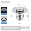 Pop Up Sink Drain Strainer Stainless Steel Sink Hair Catcher Sink Drain Plug for Basin Bathroom Tub 6