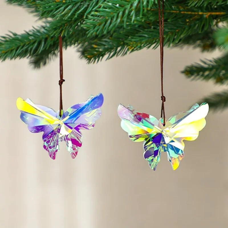 Crystal Hanging Butterfly Dolphin Prism Suncatcher Butterfly Sun Catcher for Window Garden Indoor Outdoor Home Christmas Decor