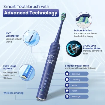 SEJOY Oral Cleaning Personal Sonic Electric Toothbrush Care Appliances lPX7 5 Modes Smart Rechargeable Automatic Toothbrush 3