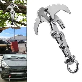 Gancio di presa pieghevole Multifunzionale in acciaio inossidabile Sopravvivenza Arrampicata all'aperto Artiglio Moschettone Attrezzatura da campeggio Attrezzatura multiuso Edc