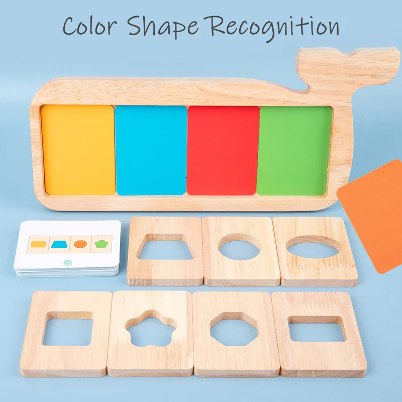 Wooden Montessori Geometry Color Separation Puzzle Toys Matching Games Sensory Training Shape Children Early Education Cognition 3