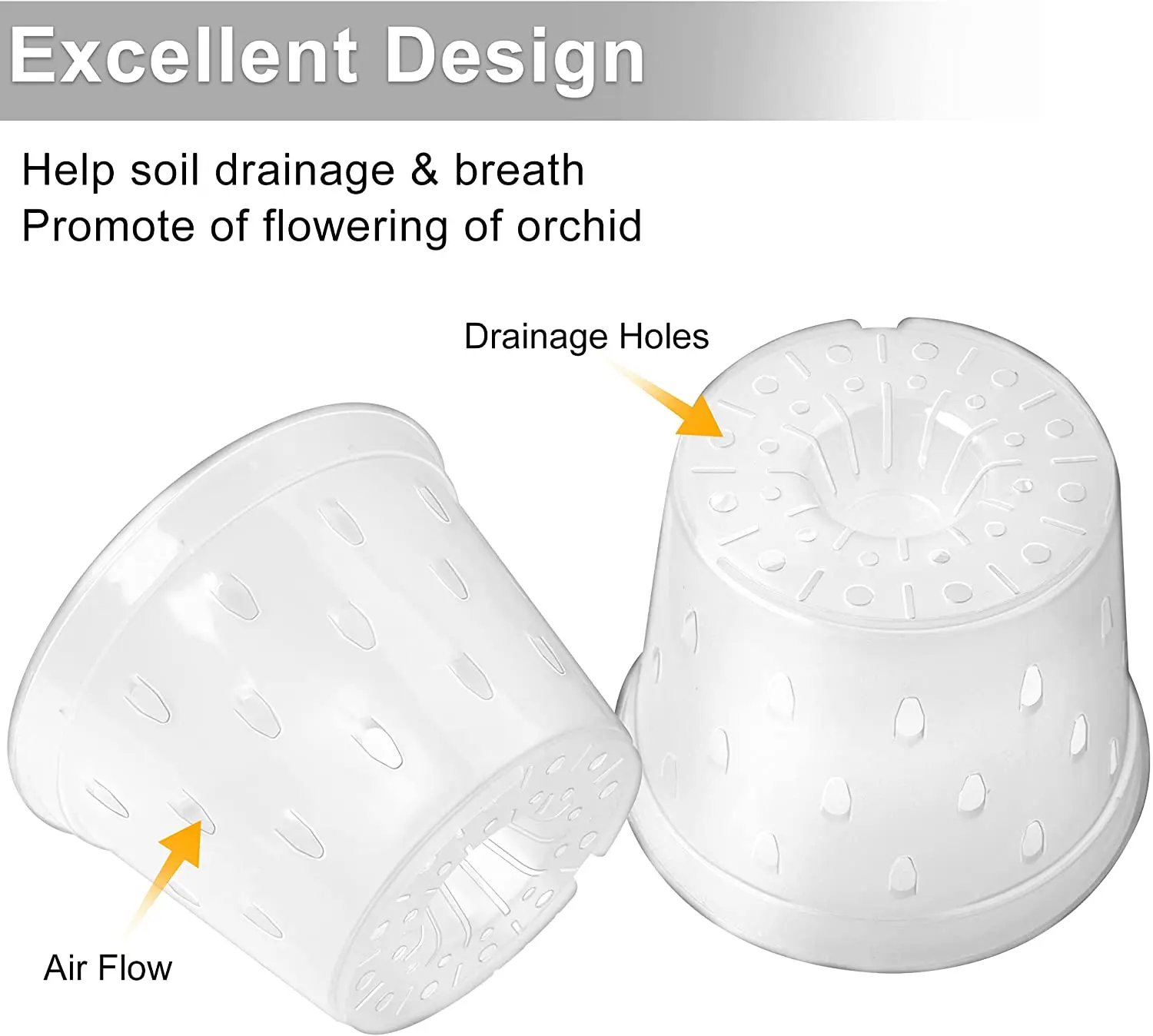 Nursery Pots plant propagation pots plastic flowerpot hydroponic plant pots 5 Pcs Transparent Orchid Pot Root Control Plastic Orchid Pots With Holes Breathable Plant Growth Container Garden Supplies