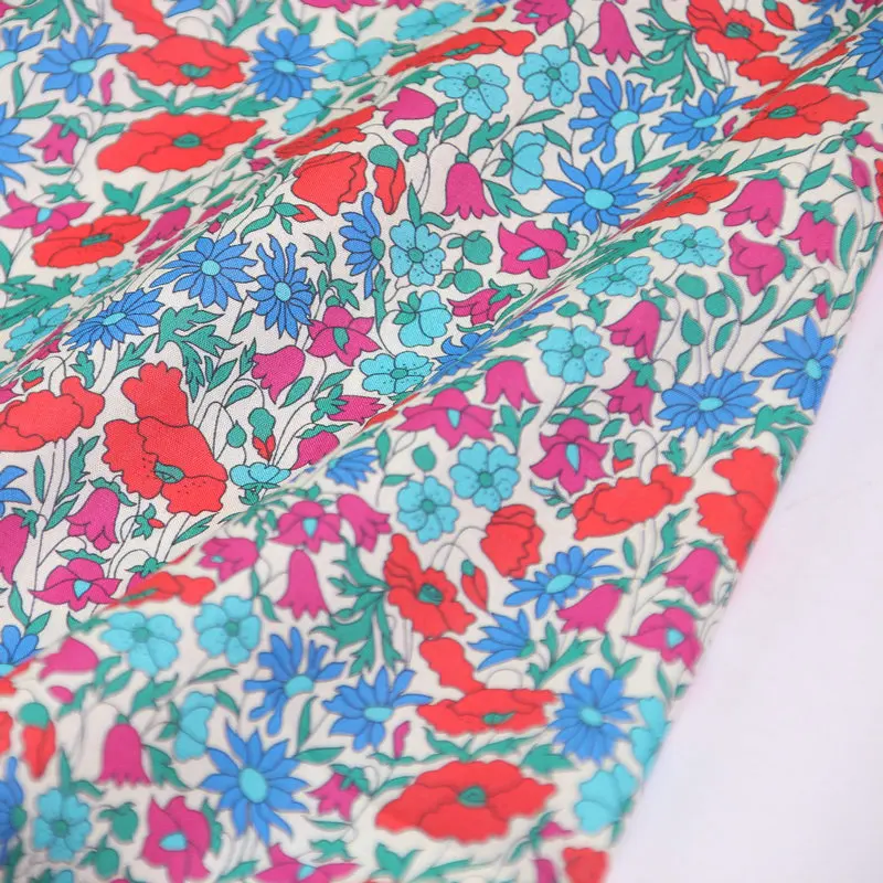 poppy and daisy navy flowers print liberty fabric floral London Liberty ...