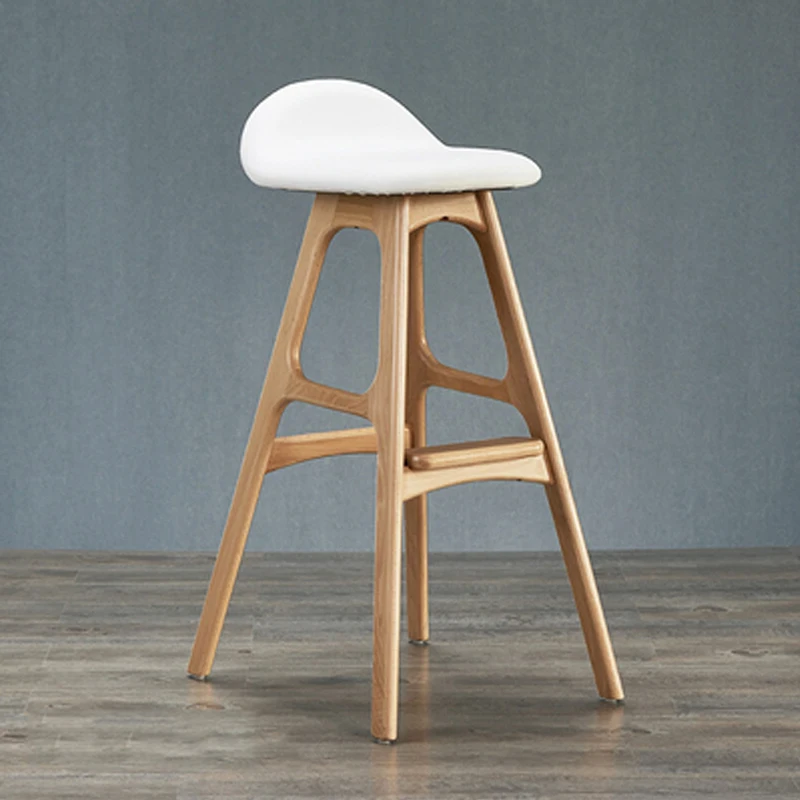 

Wood Lounge Bar Chairs Stool Modern Leather Minimalist White Chair Kitchen Nordic Tabouret Haut Pour Cuisine Luxury Furniture