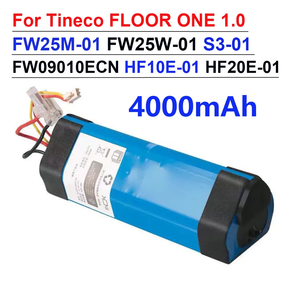 

100% original 4000mAh for Tineco FLOOR ONE 1.0 FW25M-01 FW25W-01 FW09010ECN HF10E-01 HF20E-01 S3-01 Vacuum Cleaner Battery