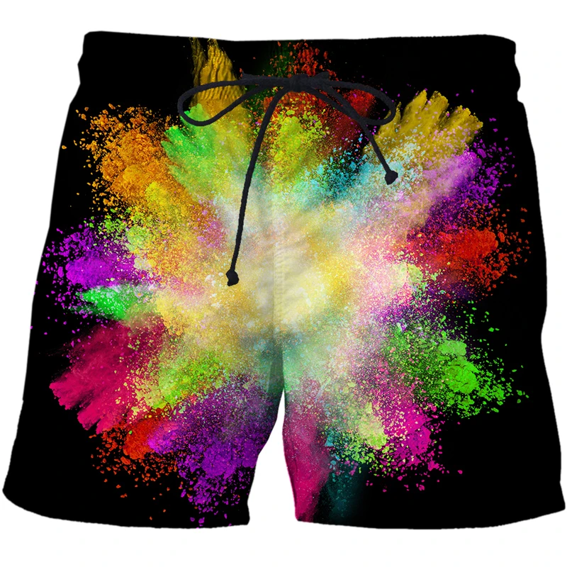 mens casual shorts Men's Speckled tie dye pattern Beach Shorts 3D Pattern Boardshorts Men/Women Short Pants Swimwear Men Board Shorts Shorts Casual black casual shorts