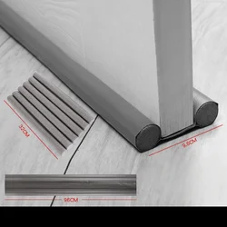 Windproof Door Bottom Seal Strip and Double Protector - 37.8in Dust Blocker and Home Decor Doorstop (GRAY)