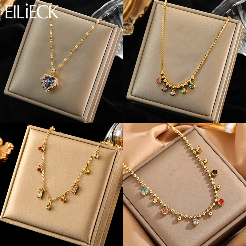 MicLee Collares Foto Mujer, Collar Con Cadena Colgante Corazon Con